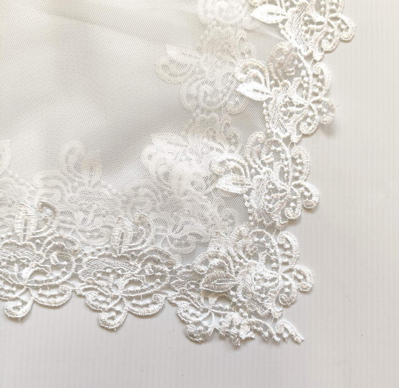 Весільна хустка "Лебедина", тканина фатин + мереживо, фото 1