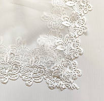 Весільна хустка "Лебедина", тканина фатин + мереживо
