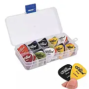 Музика Універсальний комплект медіаторів для гітаристів Alice 60шт нейлон 0.58-1.5мм в кейсі Польща