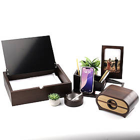 Елітний настільний набір для керівника "VIP Set" з натурального дерева 5 предметів
