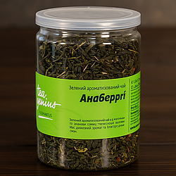Ароматизований зелений чай зі шматочками ананаса і суниці “Анаберрі” у банці 100 г