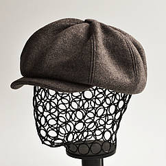 Кепі хуліганка тепла KENT&AVER, кашемір темний беж 57-58