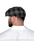 Чоловіча кепка восьмиклинка Гетсбі сіра у клітинку — вовняна кепка хуліганка з підкладкою та регулюванням розміру, фото 2