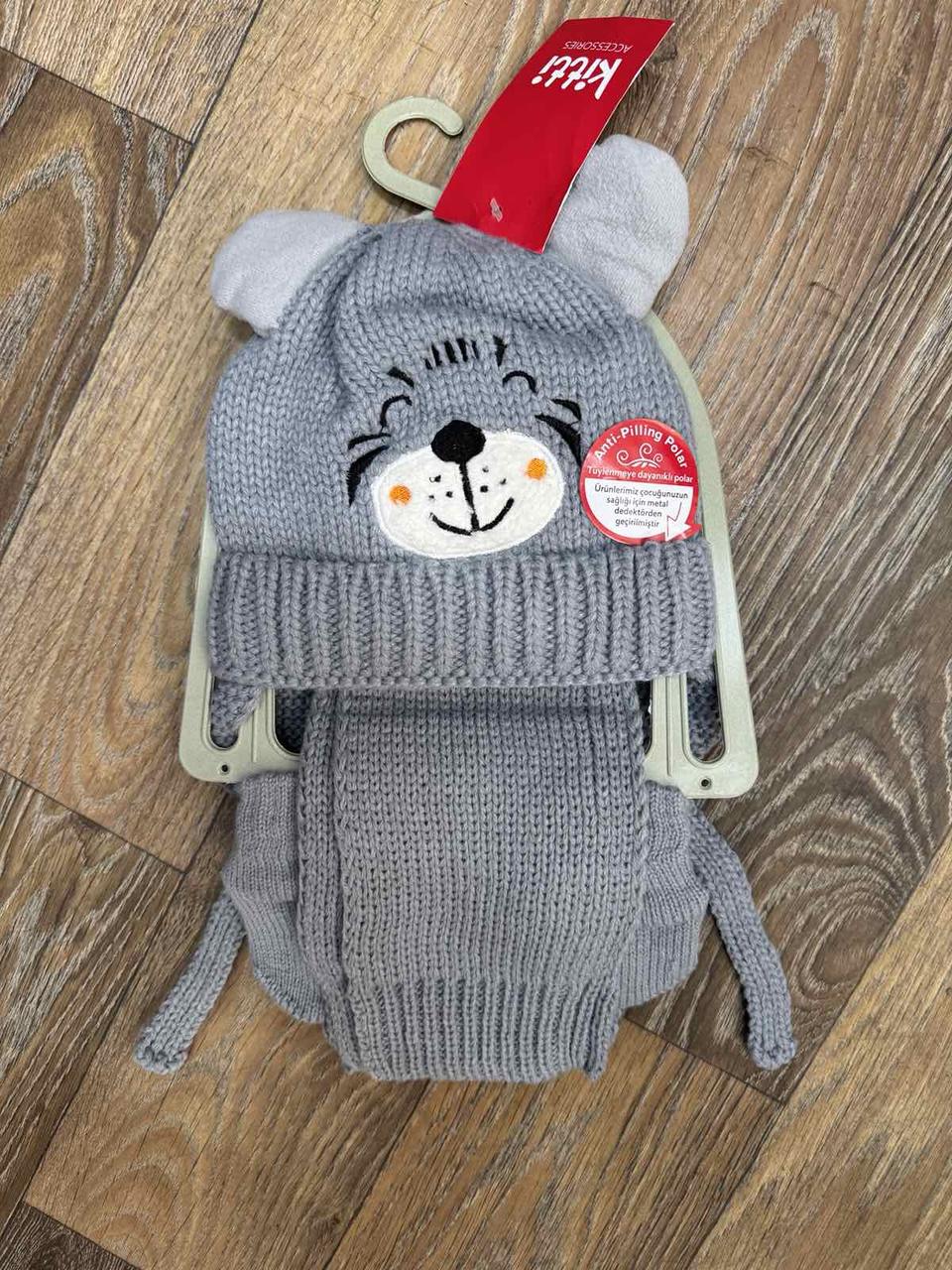 Дитяча шапка на флісовій підкладці з хомутом 31324, фото 1