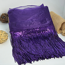 Бахрома танцювальна з паєткою 20см, фіолетовий