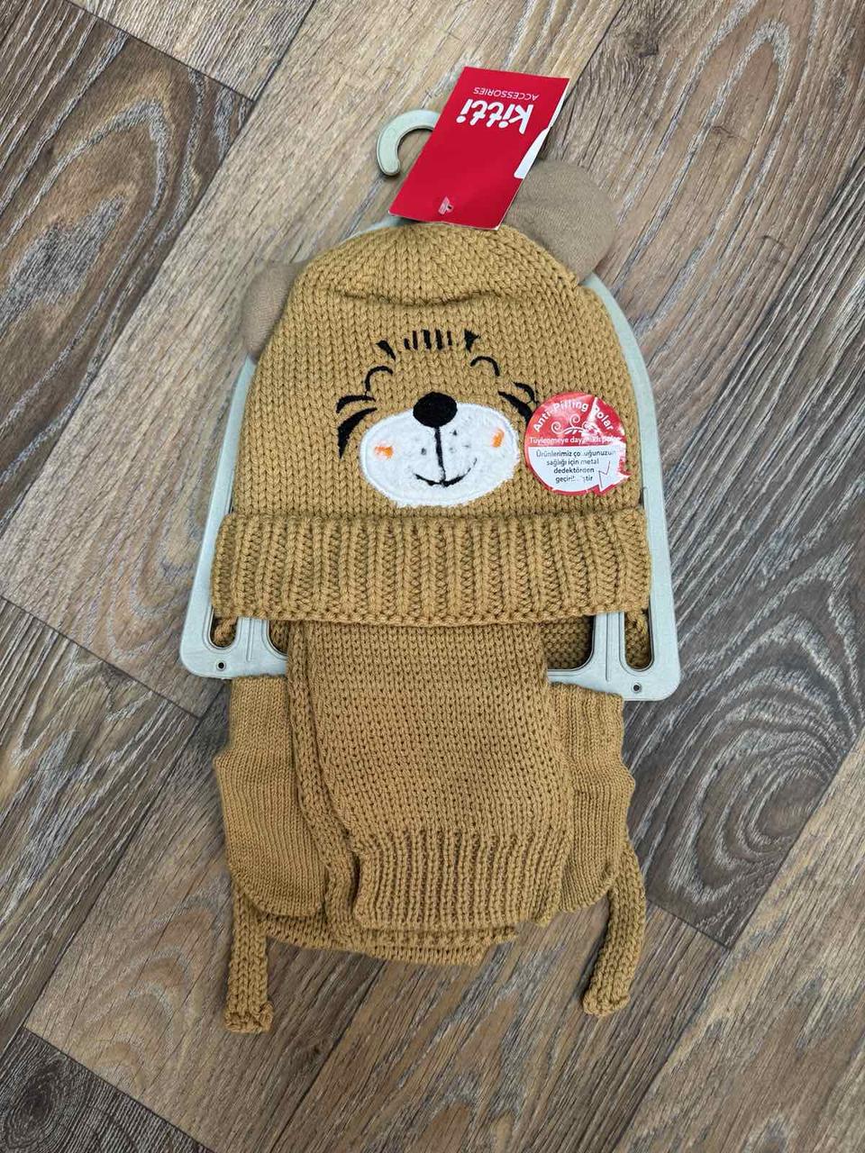 Дитяча шапка на флісовій підкладці з хомутом 31324, фото 1