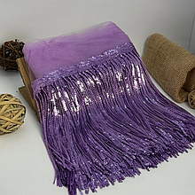 Бахрома танцювальна з паєткою 20см, фіалковий
