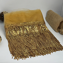 Бахрома танцювальна з паєткою 20см, світло-коричневий