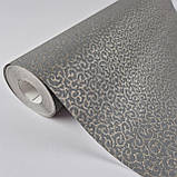Шпалери вінілові на флізеліні 0.53 × 10.05 м Marburg 55441, сірі — для спальні, вітальні, коридору, фото 3