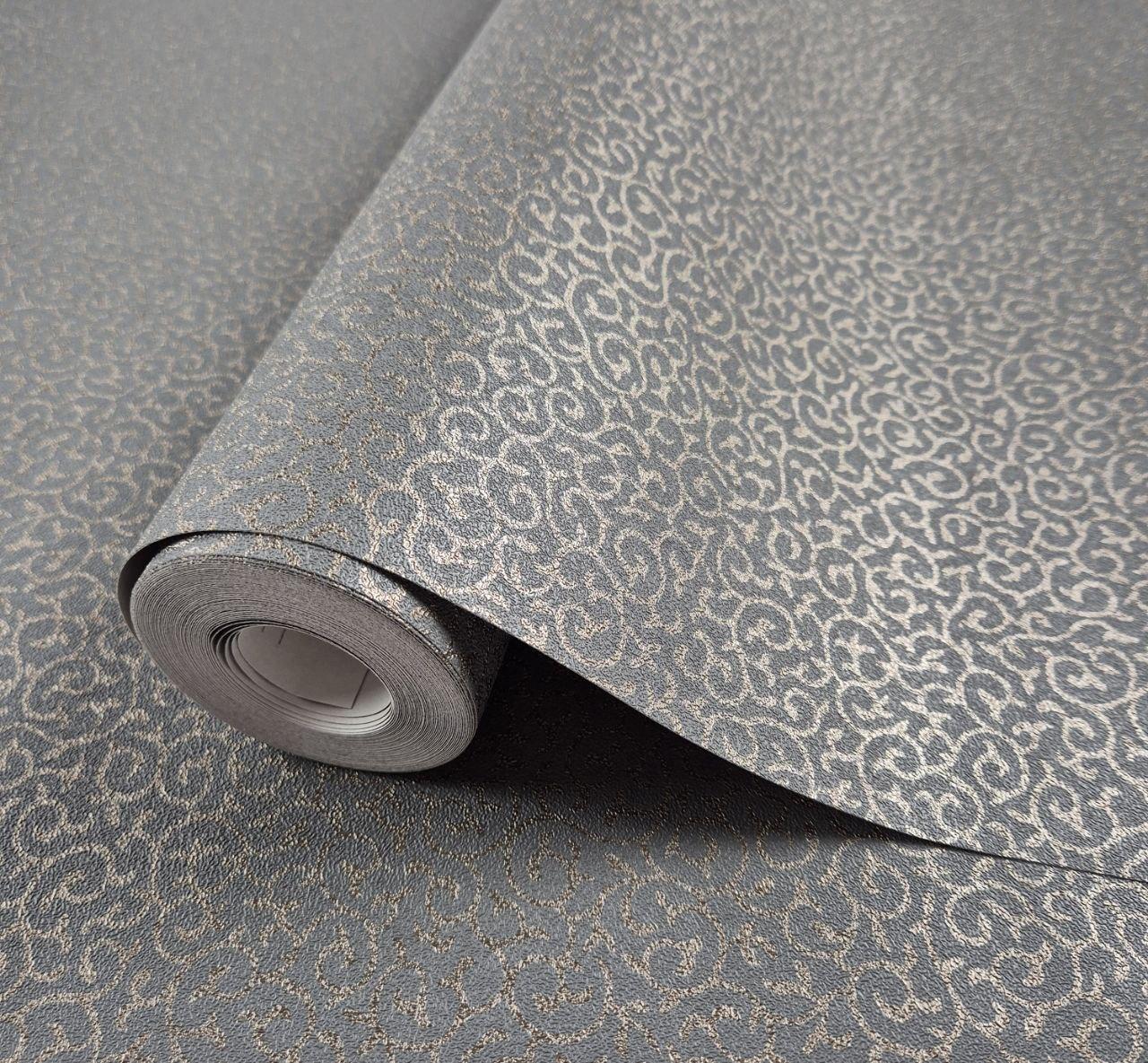 Шпалери вінілові на флізеліні 0.53 × 10.05 м Marburg 55441, сірі — для спальні, вітальні, коридору, фото 1