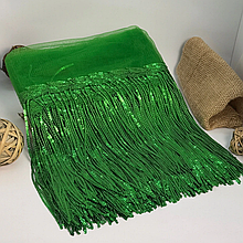 Бахрома танцювальна з паєткою 20см, зелений
