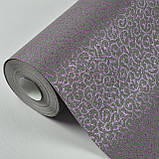 Шпалери вінілові на флізеліні 0.53 × 10.05 м Marburg 55439, сірі з фіолетовим — для спальні, вітальні, коридору, фото 5