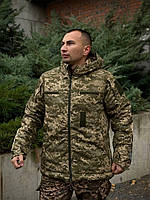 Зимова утеплена куртка піксель, штурмова куртка Omni-heat, армійська тепла куртка рипстоп qo823