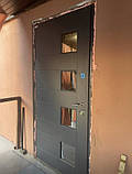 Вхідні двері в будинок Прага зі склом та утепленим коробом антрацит, фото 2