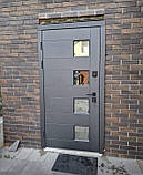 Вхідні двері в будинок Прага зі склом та утепленим коробом антрацит, фото 3