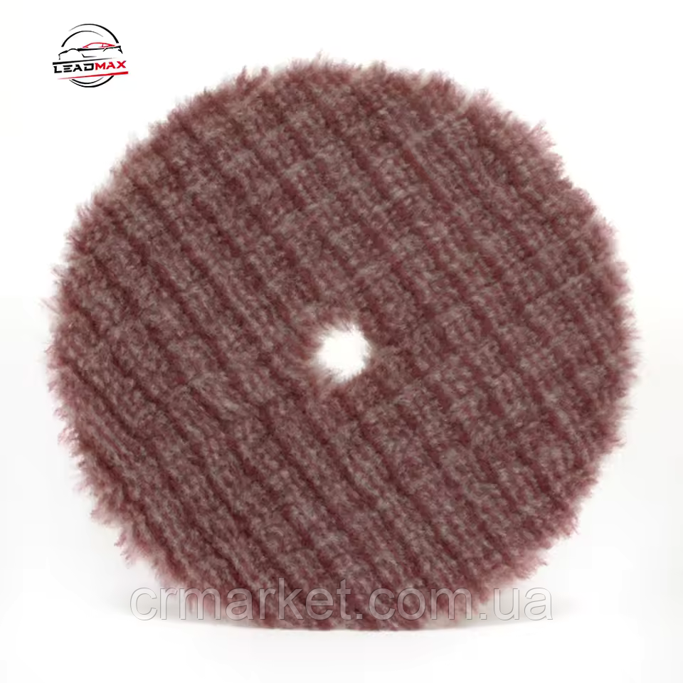 LEADMAX Полірувальне хутро, довгий ворс d125 мм, ЧЕРВОНА "КЛІТИНА", фото 1