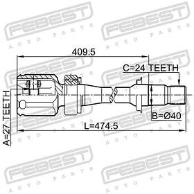 ШРКШ (ШРУС) внутрішній правий Toyota RAV4 Тойота РАВ4 з 2005