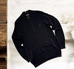 Чоловічий кардиган Loro Piana класичний на блискавці, кофта чоловіча брендова на змійці чорна люкс якість, фото 4