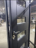 Вхідні двері в дом Герда зі склом та утепленим коробом антрацит, фото 3