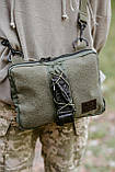 Тактична сумка кросбоді з великою панеллю для патчів Стохід Олива Хакі, фото 8
