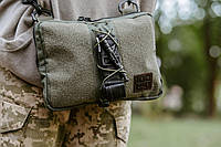 Тактическая сумка кроссбоди с большой панелью для патчей Стоход Олива Хакі