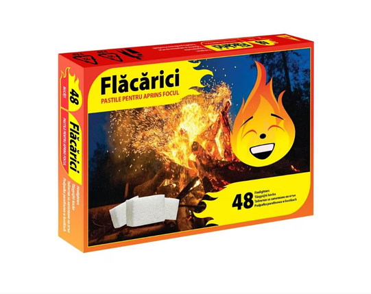 Сухе пальне Flacarici планшет 48 шт тверде паливо для розпалювання (Румунія), фото 1