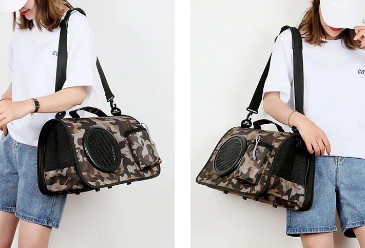 Сумка переноска для кішок та гризунів з ілюмінатором CosmoPet 43х24х28 см CP-14 Camo, Gp, фото 1