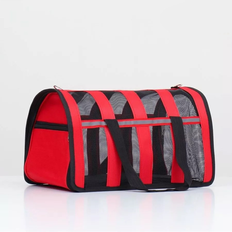 Сумка перенесення для котів та собак 48x27x25 см CosmoPet CP-46 L Red, Gp, фото 1
