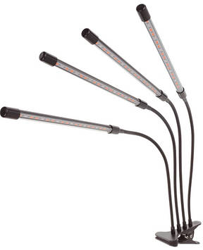 Світлодіодна фітолампа для кімнатних рослин з таймером (4 лампи) GreenLand 40W USB + мережі 220В, Gp