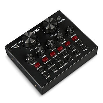 Зовнішня звукова карта V8 з Bluetooth і вбудованими пресетами Black (7635), Gp