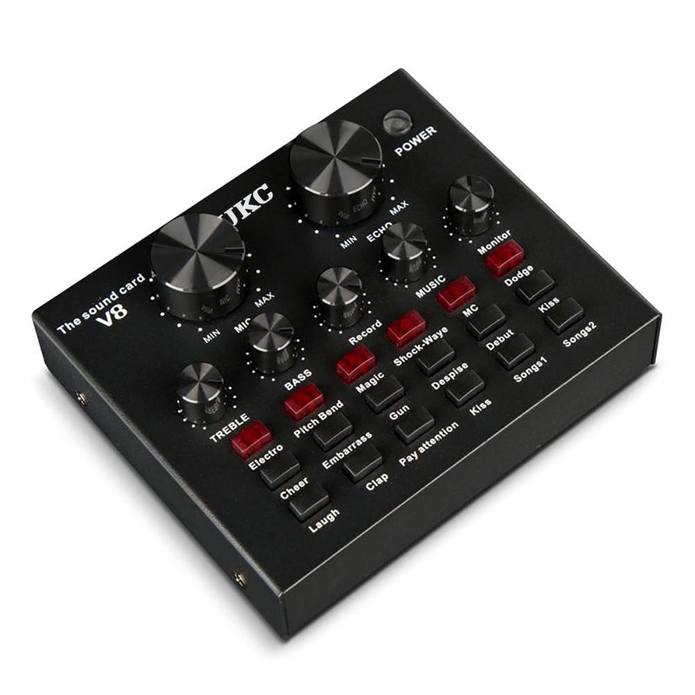 Зовнішня звукова карта V8 з Bluetooth і вбудованими пресетами Black (7635), Gp, фото 1