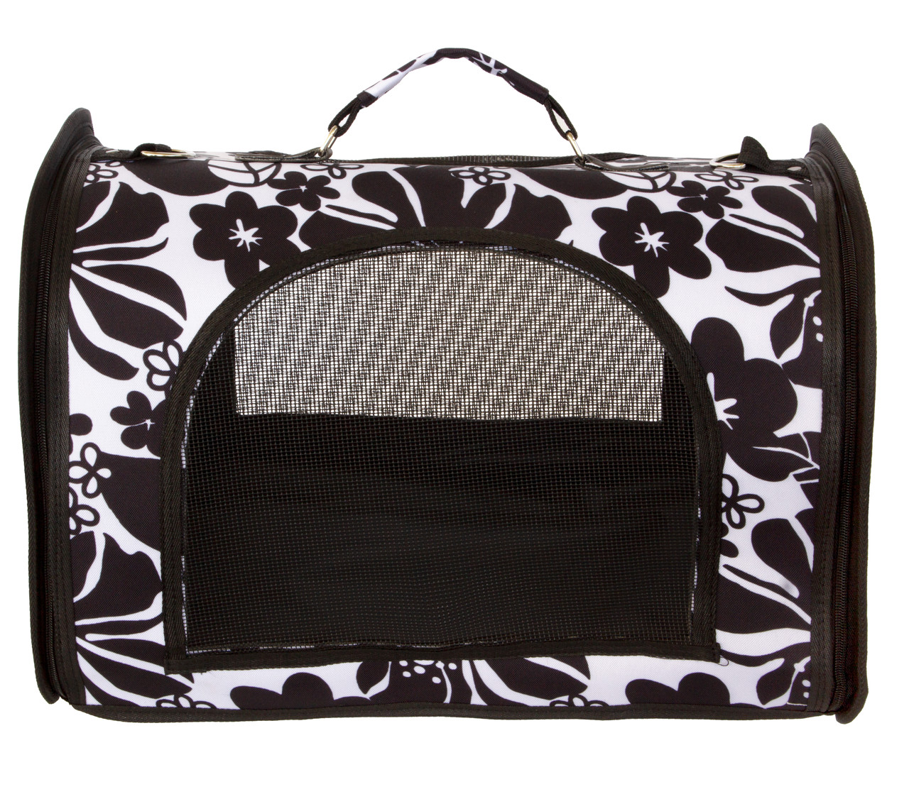 Сумка переноска для котів собак 46x28x30 см CosmoPet CP-48 (L) Black-White, Gp, фото 1
