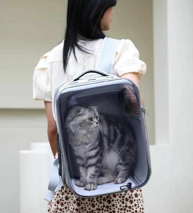 Рюкзак-перенесення для котів та собак 40x30x28 CosmoPet CP-32 Gray, Gp, фото 1