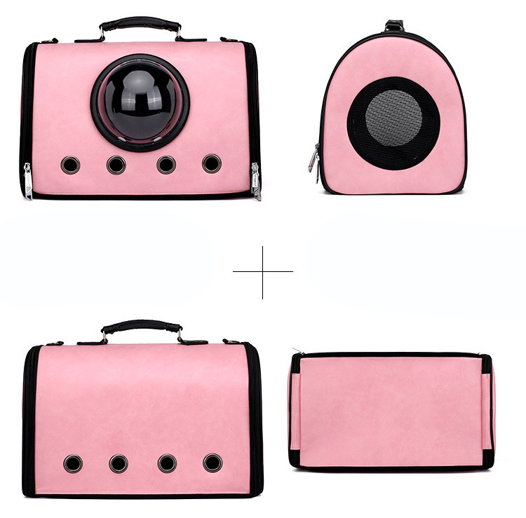 Сумка з ілюмінатором для перенесення котів та собак 41x29x25 см CosmoPet CP-18 Pink, Gp, фото 1