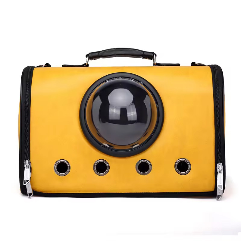 Сумка з ілюмінатором для перенесення котів та собак 41x29x25 см CosmoPet CP-18 Yellow, Gp, фото 1