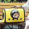 Сумка з ілюмінатором для перенесення котів та собак 41x29x25 см CosmoPet CP-18 Yellow, Gp, фото 2
