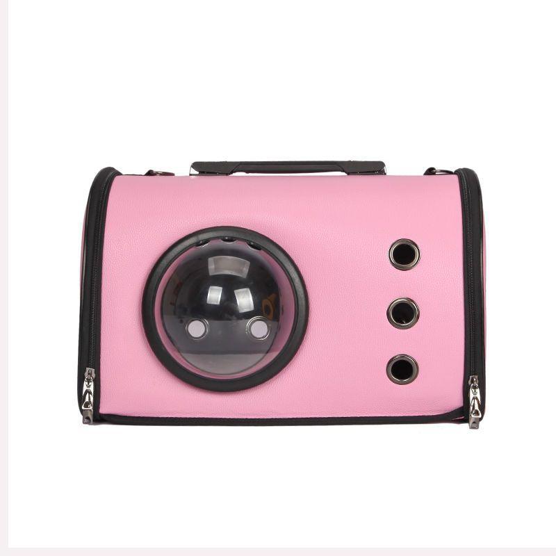 Сумка з ілюмінатором для переноски котів і собак 42x27x25 см CosmoPet CP-19 Pink (штучна шкіра), Gp, фото 1