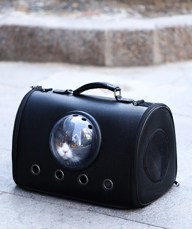 Сумка з ілюмінатором для переноски котів і собак 41x29x25 см CosmoPet CP-18 Black, Gp, фото 1