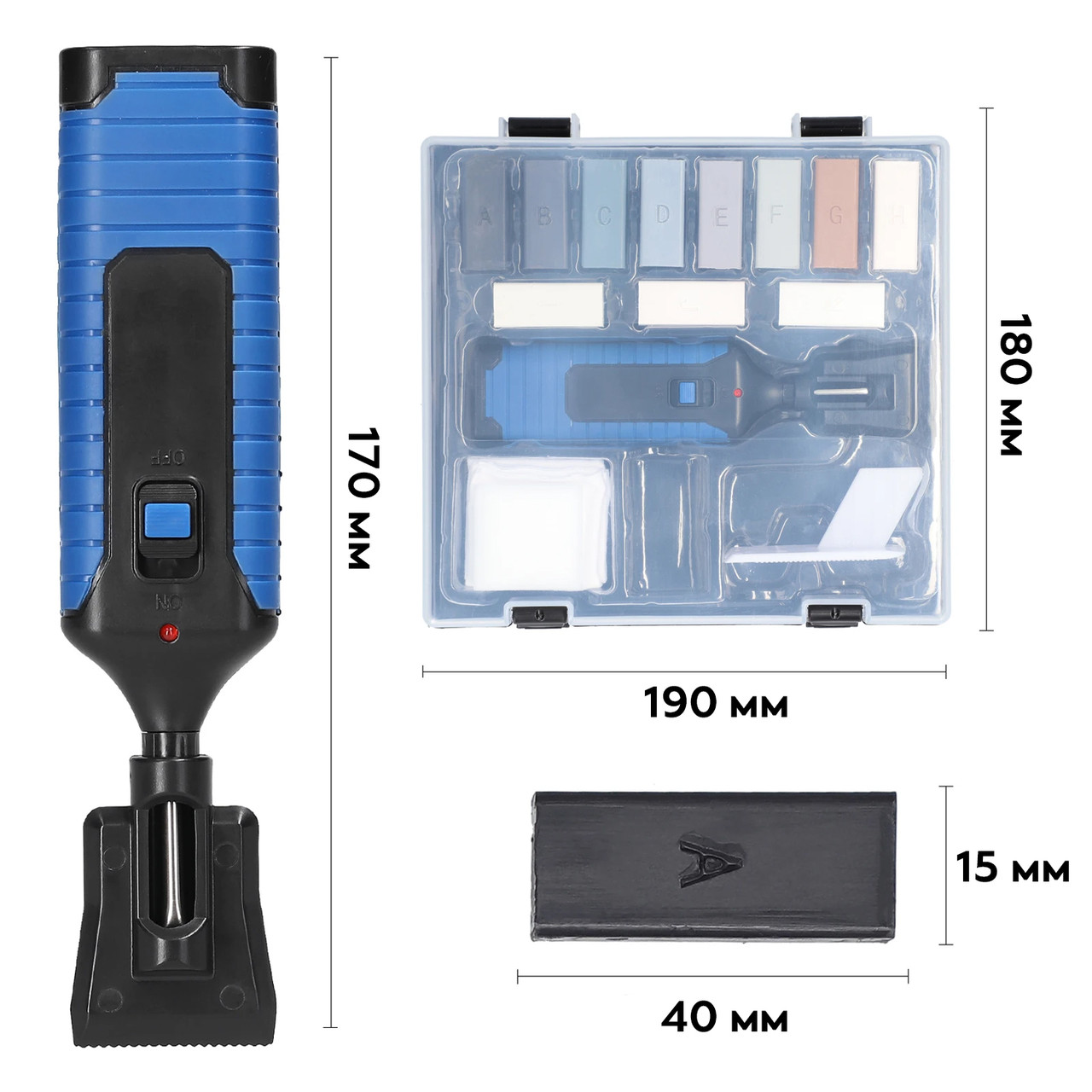 Набір для ремонту плитки, пластику, вінілу, ПВХ із восковими блоками TD-33 Blue, Gp, фото 1