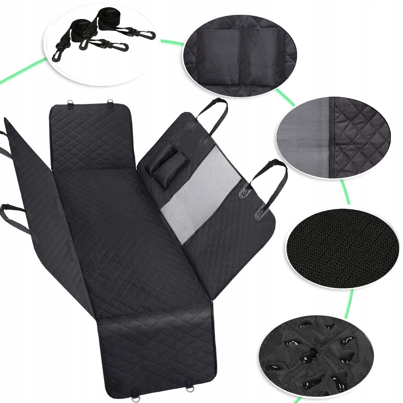 Автомобільна накидка для перевезення тварин автогамак універсальний Black, Gp, фото 1