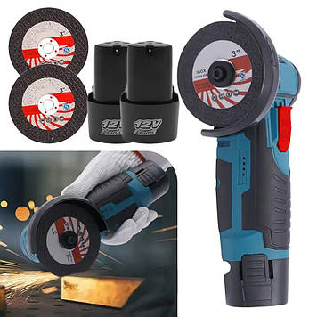 Акумуляторна міні болгарка / УШМ GWS 12V + 2 диски 76 мм + 2 акумулятори, Gp
