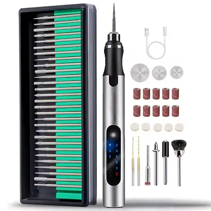 Акумуляторний гравер ручка Jangklife E-108 + насадки 56 шт. / Ручка гравер / Гравер на акумуляторі, Gp, фото 1