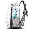 Прозорий рюкзак для перенесення тварин CosmoPet CP-24 для котів та собак Holographic White, Gp, фото 4