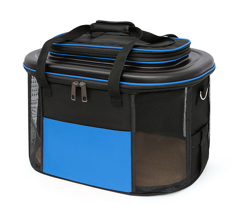 Сумка - переноска для котів та собак 28х45х28 CosmoPet CP-45 Black - Blue, Gp, фото 1