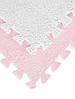 Килимок пазл з ворсом плюшевий 20 шт (30x30 см) (мат-татами, ластівчин хвіст) рожево-білий, Gp, фото 4