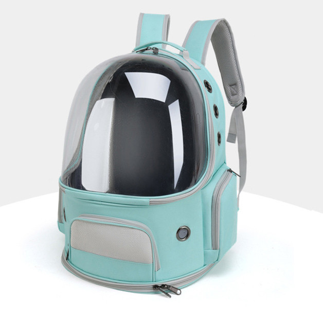 Рюкзак для перенесення котів CosmoPet CP-52 з сіткою 43х30х23 Turquoise, Gp, фото 1