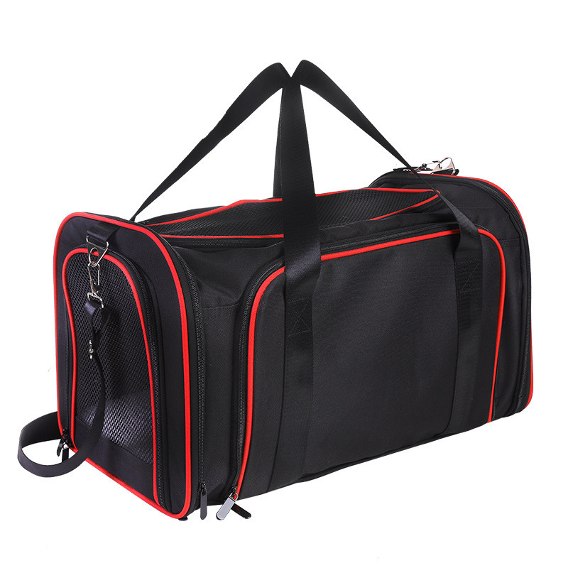 Сумка переноска для котів та собак 78x47x29 см CosmoPet CP-05 (L) Black-Red, Gp, фото 1