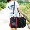Сумка переноска для котів та собак 78x47x29 см CosmoPet CP-05 (L) Black-Red, Gp, фото 4