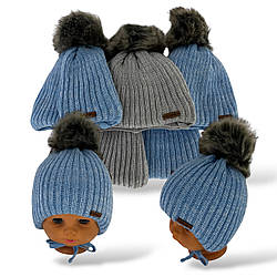 ОПТ Дитяча шапочка на зав'язка, р. 38-40 (5 шт./набір)