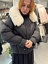 Коротка жіноча куртка з опушкою песця., фото 9